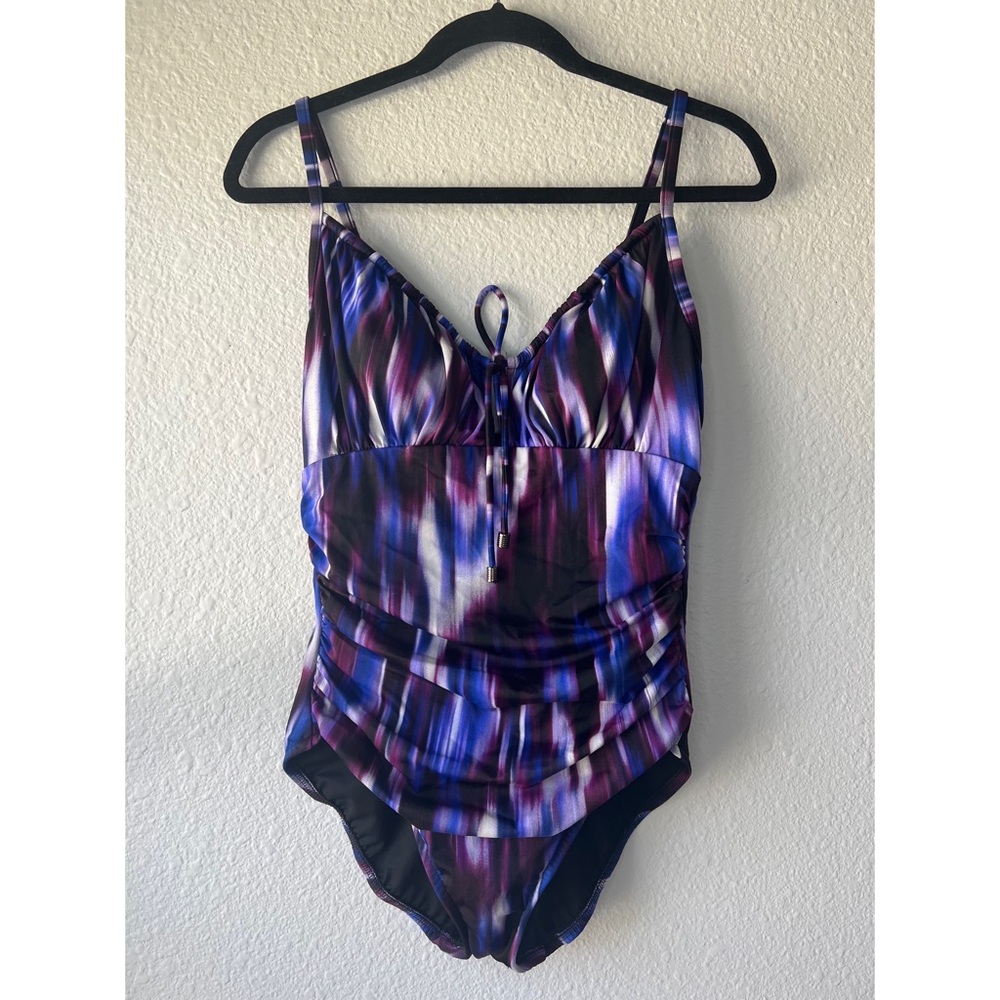 MAGICSUIT Woodstock Katrina One-Piece Purple and Blue Swimsuit Size 12. - Picture 2 of 10